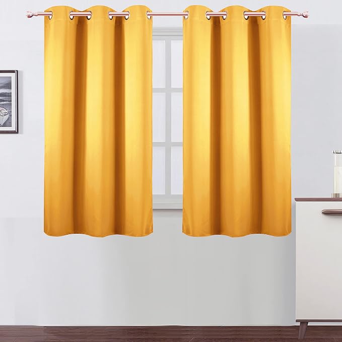 LEMOMO Yellow Blackout Curtains 34 x 54 Inch Length/Set of 2 Curtain by Lemomo