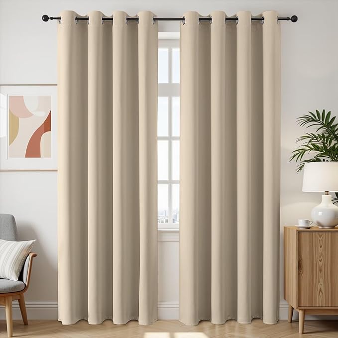 Joydeco Blackout Curtains 90 Inch Length 2 Panels Set, Thermal Insulated Long by JOYDECO