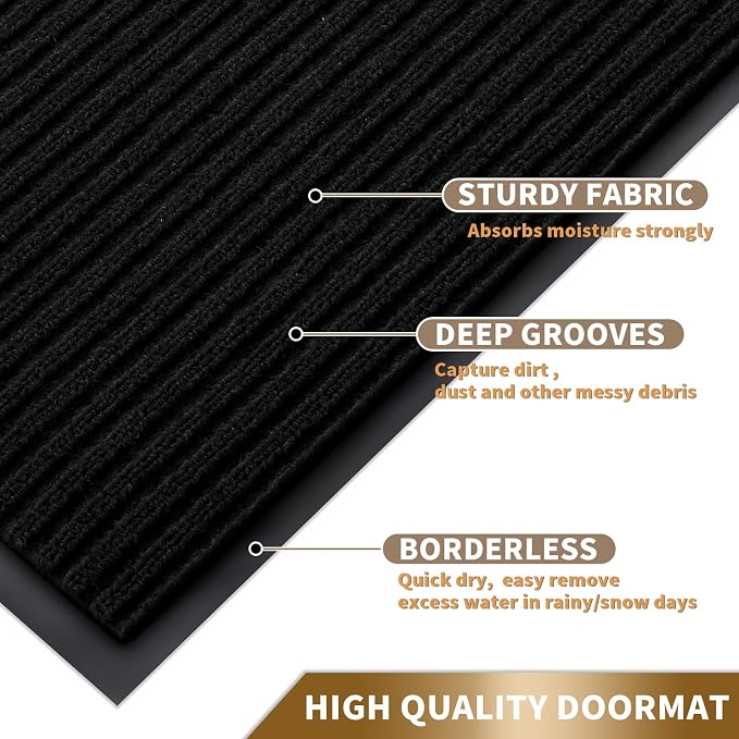 Yimobra Front Door Mat Outdoor Indoor Entrance, 100% Waterproof All-Season All - Image 3