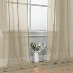 OVZME Taupe Sheer Curtains 63 Inches Long 2 Panels - Image 6