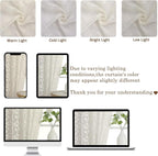 Chyhomenyc Ivory Sheer Curtains 30 Inch Length, Light Filtering Leaf Tufted - Image 3