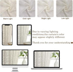 Chyhomenyc Ivory Sheer Curtains 24 Inch Length, Light Filtering Leaf Tufted - Image 7