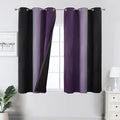Estelar Textiler Purple and Black Ombre Blackout Curtains 45 Inch Length by ESTELARTEXTILER