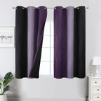 Estelar Textiler Purple and Black Ombre Blackout Curtains 45 Inch Length by ESTELARTEXTILER