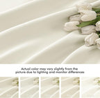 MIULEE Cream Back Tab Blackout Curtain 96 Inch Long 2 Panels Set - Image 8
