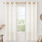 LAMIT Cream Linen Curtains 72 inches Long by LAMIT