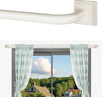 Beige White Curtain Rods for Windows 66-184 Inch Heavy Duty Wrap Around by RBYCOS