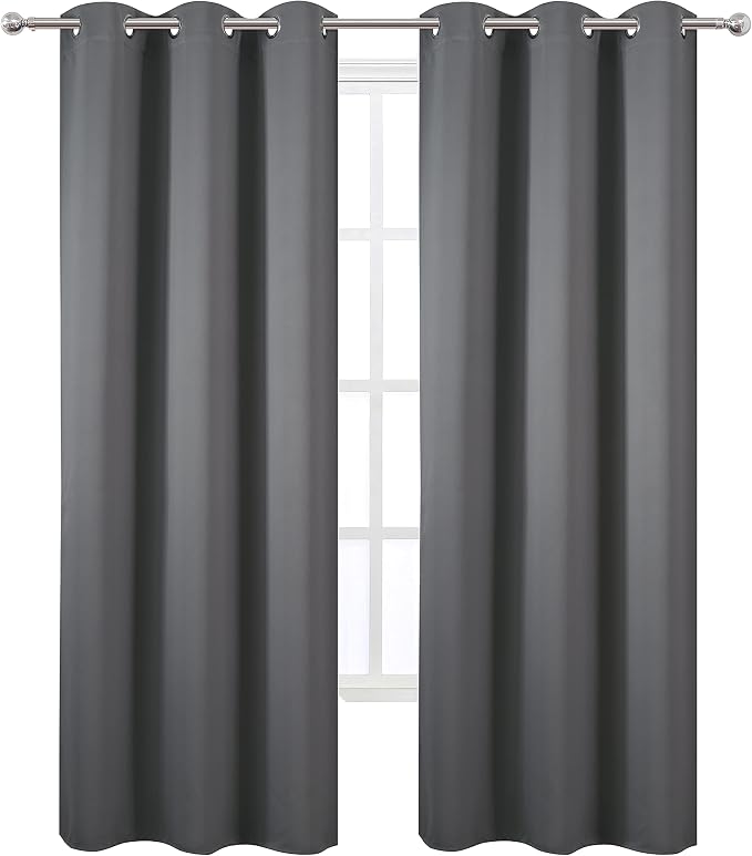 LEMOMO Grey Thermal Blackout Curtains/38 x 84 Inch/Set of 2 Panels Room - Image 2