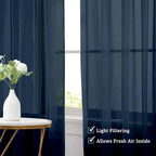 Chyhomenyc Sheer Curtains 72 Inch Length Set of 2, Rod Pocket Voile Drapes - Image 9
