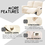 ULTICOR Reclining Love Seat Slipcover, 6-Piece Velvet Stretch Loveseat - Image 5