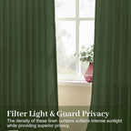 IVAPUPU 96 Inch Linen Curtains for Living Room, Pinch Pleated Semi Sheer - Image 2