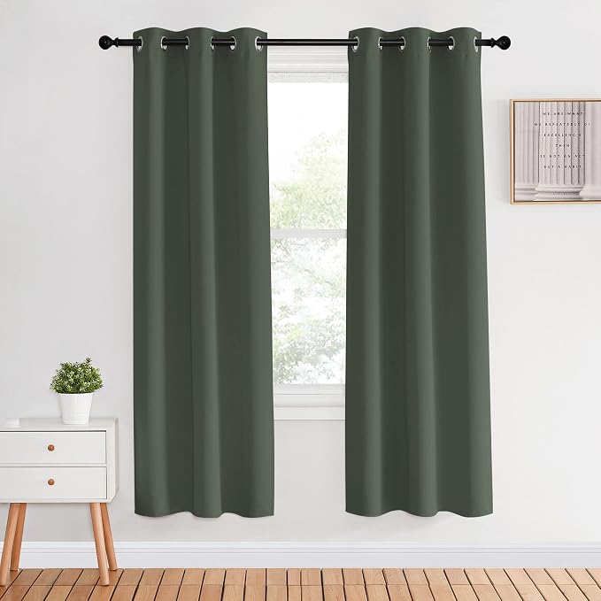 NICETOWN Thermal Insulated Curtains Blackout Draperies, Dark Mallard, 34 by 70 by NICETOWN