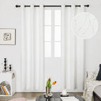 Deconovo White Curtains 84 Inches Long, Room Darkening Curtain, Thermal - Image 2