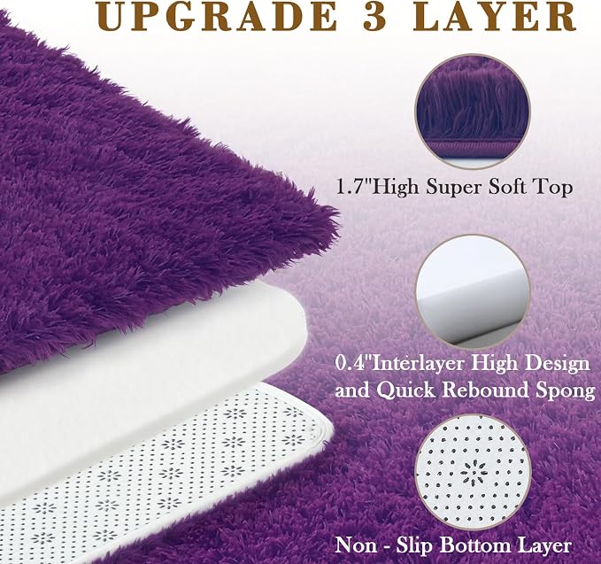 Rugs for Bedroom 4x6, Alfombras para Salas Shag Large Plush Soft Area Rug - Image 4