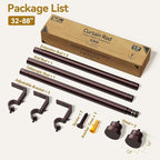 YaFex Curtain Rods 32-84 Inch, Heavy Duty 1 Inch Adjustable Curtain Rod - Image 7
