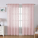 Lecloud Leia Blush Pink Sheer Curtains by Lecloud