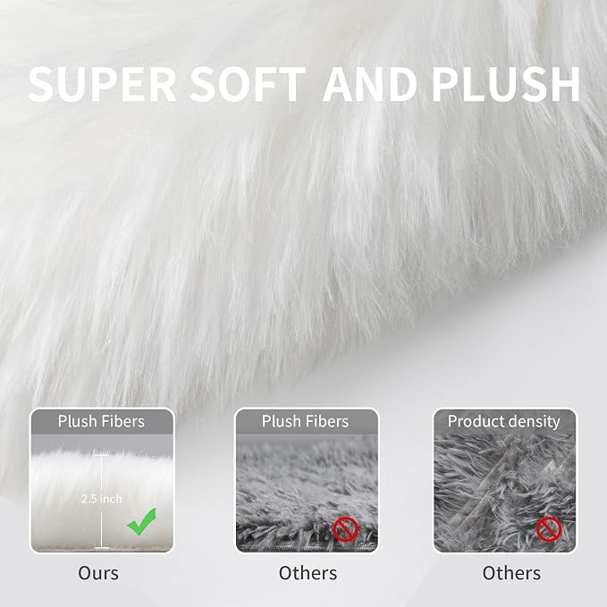 Faux Fur Area Rug, Indoor Plush Floor Carpets - Image 5