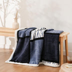 PU MEI Sherpa Blanket Fleece Throw Blanket Twin Plaid Thick Bed Blanket - Image 7