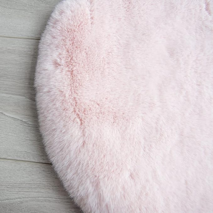 ORINOVA Pink Fluffy Shag Carpet Faux Bunny Washable Plush Fur Area Rugs - Image 9