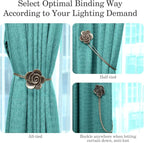 Lewondr Magnetic Curtain Tiebacks, Vintage Curtain Holdbacks, Resin Flower - Image 4