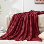 BEDELITE Fleece Blanket Twin Size – 3D Ribbed Jacquard Soft and Warm Decorative - Image 7