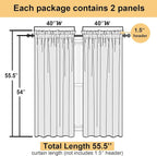 Lecloud Short Sheer Curtains 54 Inches Length 2 Panels, Light Filtering Voile - Image 4