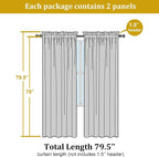 OWENIE Black Sheer Curtains, Sheer Curtains 78 inch Length 2 Panels Set - Image 4