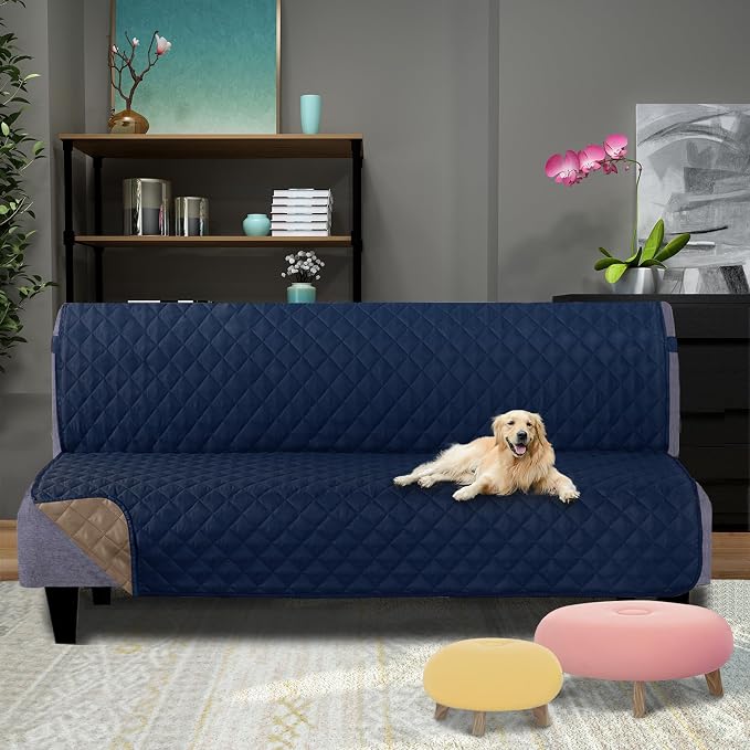 U-NICE HOME Futon Sofa Covers Reversible Sofa Slipcover Armless Cover Furniture - Image 2