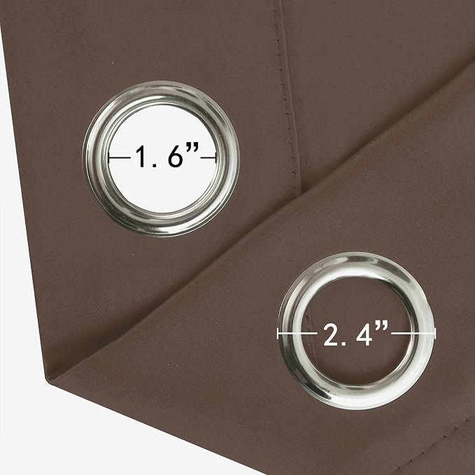 LEMOMO Blackout Curtains 52 x 120 Inch Long Chocolate Curtains Set of 2 Panels - Image 5