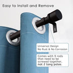 Byondeth Curtain Rods for Windows 16 to 144 Inches Adjustable Length 1 Inch - Image 2