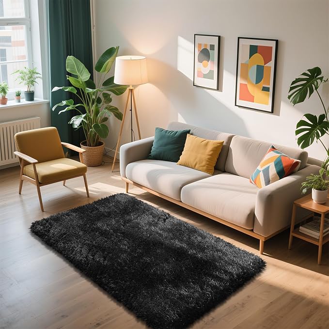 Shag Area Rug for Bedroom 3x5, Soft Fuzzy Rug Non-Shedding Indoor Plush Carpet - Image 6