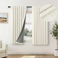 Pitalk Cream Blackout Curtains and Drapes 48 Inch Long Faux Linen Privacy RV by Pitalk