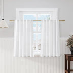 Nanspring White Curtains 45 Inch Long, 2 Panel by Nanspring