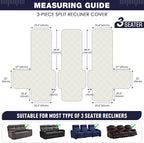 TAOCOCO 100% Waterproof Recliner Sofa Covers 3 Seater, Split Couch Covers - Image 5