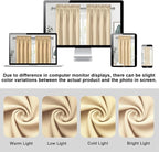 DWCN Beige Curtains for Bedroom Thermal Insulated Room Darkening Drapes for - Image 3
