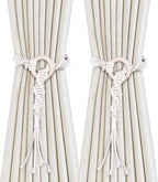 SRG Handmade Boho Curtain Tiebacks Hand Knitting Cotton Curtain Holdbacks by SRG