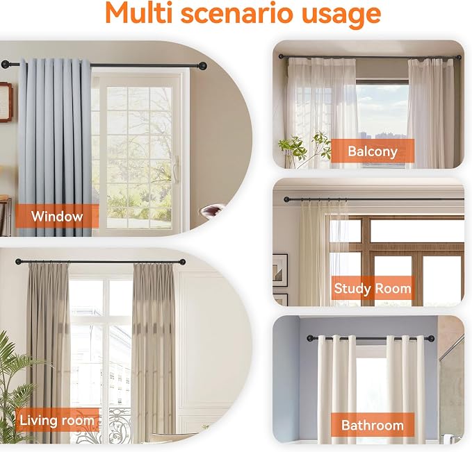 Curtain Rod Set for Windows 28 to 60 Inch - Image 6