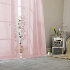 Lecloud Blush Pink Sheer Curtains 78 Inches Long 2 Panels, Modern Airy Voile - Image 8
