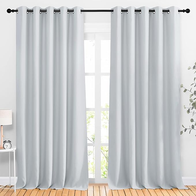 NICETOWN Room Darkening 118 inch Long Curtains, Grommet Thermal Drapes Weighted by NICETOWN