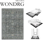 8x10 Washable Area Rug for Living Room Bedroom Vintage Black Grey Non Slip - Image 2