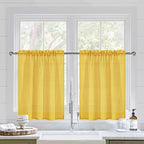 DWCN Yellow Sheer Curtains for Kitchen Windows - Image 2