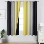 Estelar Textiler Yellow and Black Ombre Blackout Curtains by ESTELARTEXTILER