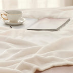 Bedsure Fleece Throw Blanket for Couch Cream - Image 3