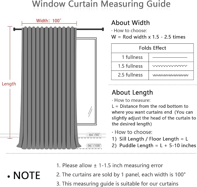 MYSKY HOME Living Room Curtains 90 Inches Long Farmhouse Light Filtering - Image 3