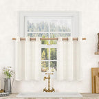 LAMIT Cream Linen Curtains 36 Inch by LAMIT