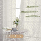 Chyhomenyc Ivory Sheer Curtains 54 Inch Length - Image 2
