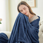 BEDELITE Fleece Blanket Navy Blue Throw Blanket - Image 2