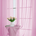 OVZME Light Pink Sheer Curtains 72 Inches Long 2 Panels Set, Light Filtering - Image 6