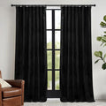 RYB HOME Black Velvet Curtains 72 inches by RYBHOME