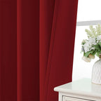 CUCRAF Red Blackout Curtains Customize, Rod Pocket Room Darkening Curtain - Image 6